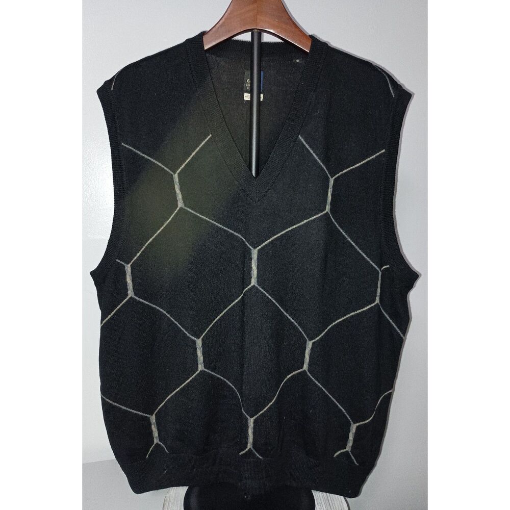 GALLAWAY Golf Apparel by Nordstrom:  Black 100 % Extra Fine Merino Wool Vest